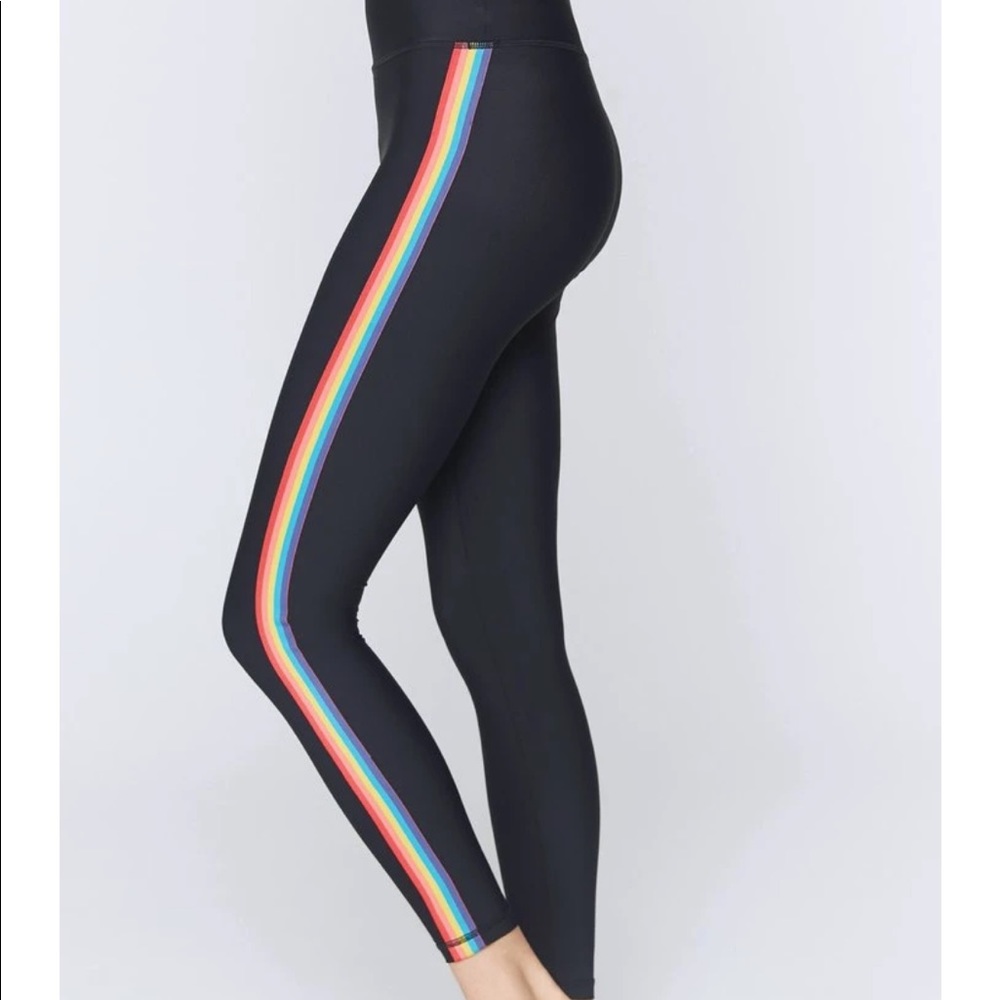 Spiritual gangster rainbow stripe leggings